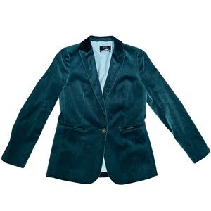 JCrew Velvet Hunter Green Blazer, excellent used condition